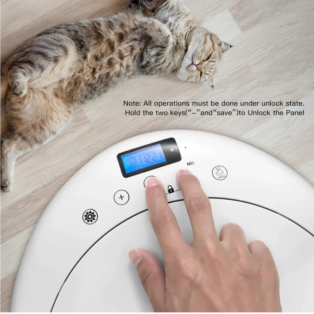 QPETS 6 Meals Automatic Cat Dog Feeder Auto Pet Feeder with Programmable Timer
